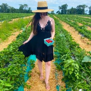 Free People Adella Slip Dress in Black